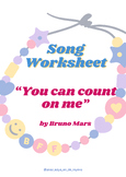 You can count on me Song Worksheet, Friendship