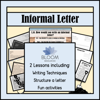 Preview of Informal Letter Writing - 2 Lessons Plans - Free Sample - Suitable for LFH