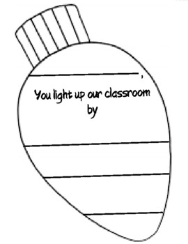 Preview of You light up our classroom writing prompt