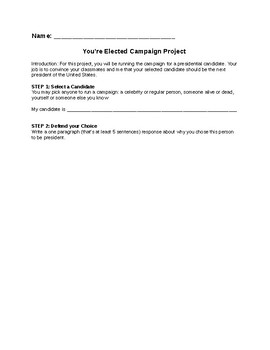 Preview of You're Elected Campaign Project
