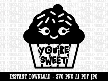 Cute Cartoon Kawaii Cupcake Sticker Clipart AI Generated 23654953 PNG