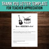 You're a Rockstar Teacher Thank You Letter Writing Templat