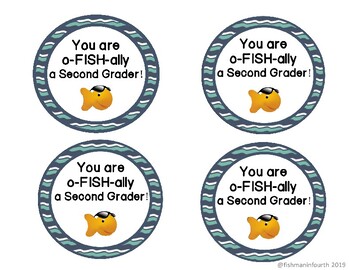 You're o-FISH-ally a ____ grader! Student gift tags by Fishman in Fourth