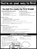 You're on Your Way to First Grade!  {a freebie parent flier}