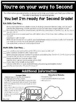 Preview of You're on Your Way to Second Grade!  {a freebie parent flier}