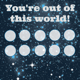 You're out of this world 10-spot sticker chart or token board