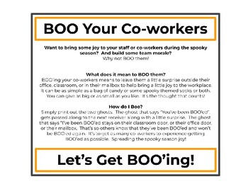 Preview of You've Been BOO'ed!  Activity for Staff/Co-Workers