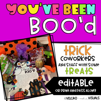Preview of You've Been Boo'd Halloween Staff Activity