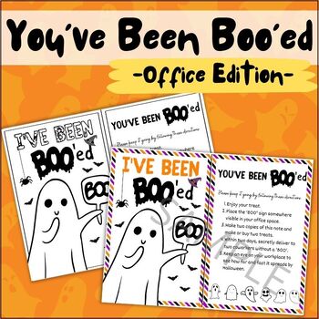 Preview of You’ve Been Booed Printable Office Activity |  Halloween Workplace Game