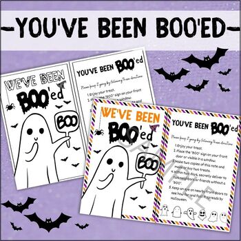 Preview of You’ve Been Booed Printable | We’ve Been Boo’d | Halloween Classroom Activity