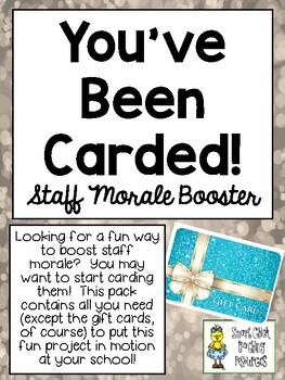 Preview of You've Been Carded! ~ A Great Staff Morale Booster ~ FREEBIE!