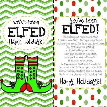 Preview of You've Been Elfed-Elf Fun-Elf Printable - ELFED Printable