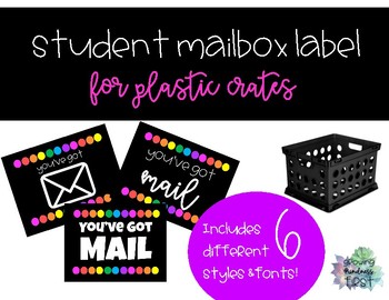 Preview of You've Got Mail - Student Mailbox Label Black & Brights