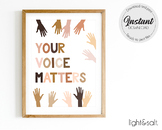 You voice matters poster, diversity and inclusion, BLM