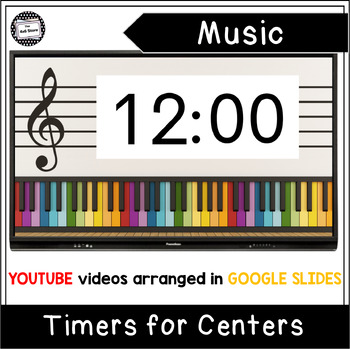 Preview of YouTube Music Timers with Alarm and Clean Up Google Slides FREE