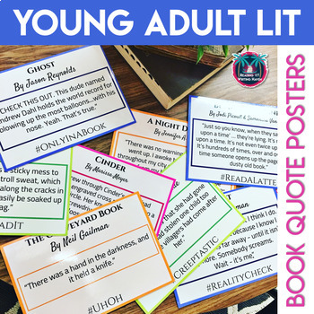 Preview of Young Adult Literature Book Quote Posters Editable