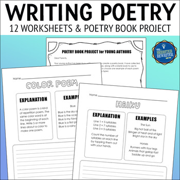 Poetry Writing Worksheets by The Brighter Rewriter | TpT