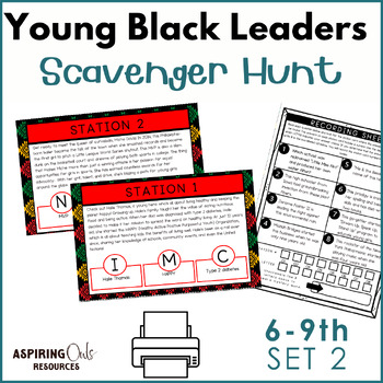 Preview of Young Black Leaders Influential Youth Scavenger Hunt Crack the Code Set 2