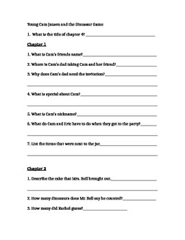 Cam jansen comprehension questions