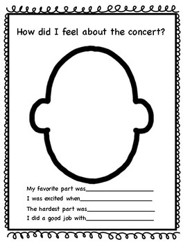 Preview of Elementary Concert Reflection- Younger Grades