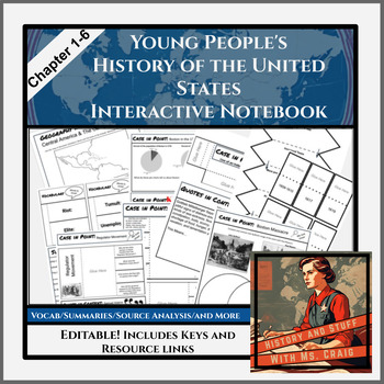 Preview of Young People's History of the United States, Chapter 1-6: Interactive Notebook