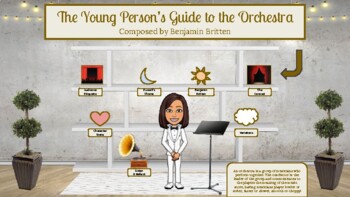 Preview of Young Person's Guide to the Orchestra: Virtual Bitmoji Classroom (Google Slide)