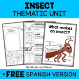 Insect Activities Thematic Unit + FREE Spanish
