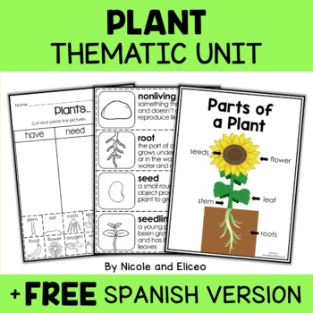 Preview of Plant Life Activities Thematic Unit + FREE Spanish