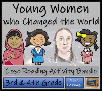 Preview of Young Women Who Changed the World Close Reading Bundle | 3rd Grade & 4th Grade