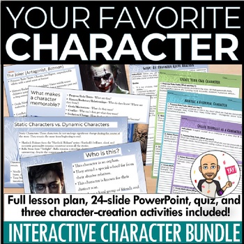 Preview of Back to School Character Traits Lesson Bundle: 24 Slides, Worksheets and More