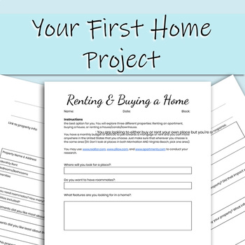 Preview of Your First Home Project (Distance Learning Friendly)