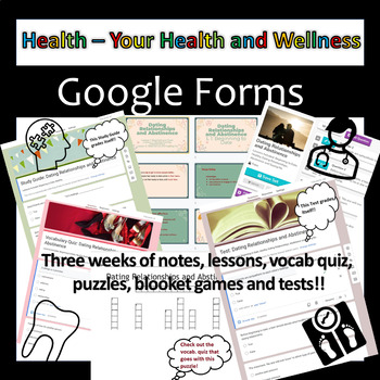 Preview of Your Health and Wellness Unit Google Forms | Junior High Health
