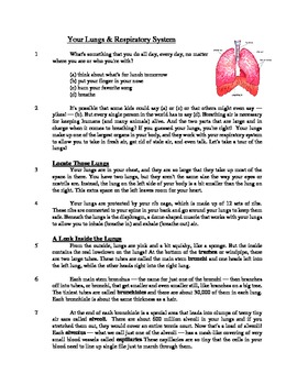 Preview of Your Lungs - Informational Text Test Prep