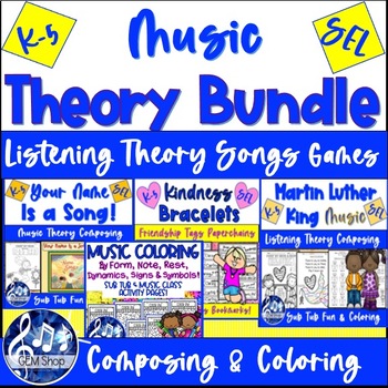 Preview of Your Name Is a Song MUSIC SEL ACTIVITIES Worksheet BUNDLE  Martin Luther King