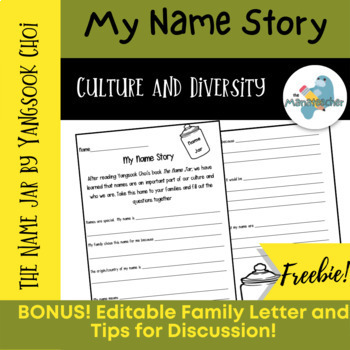 Preview of My Name Story- culture and diversity resource- The Name Jar by Yansook Choi