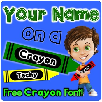 Preview of Crayon Theme - Editable Name Plates - Your Name on a Crayon!