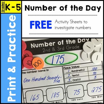 Preview of Number of the Day Worksheet