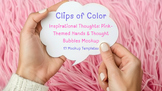 Your Thoughts Here - Pink-Themed Hands & Thought Bubbles Mockup