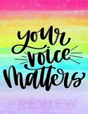 Your Voice Matters - Digital Print - Colorful Classroom Decor