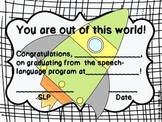 You're Out of this World! Speech Certificate