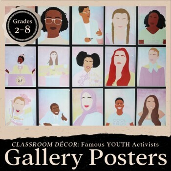 Preview of Youth Activist Posters: Bulletin Board Classroom Decor for Elementary Grades 2-8