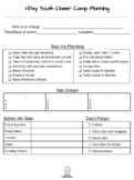 Youth Cheer Clinic Planning Sheet-OCC