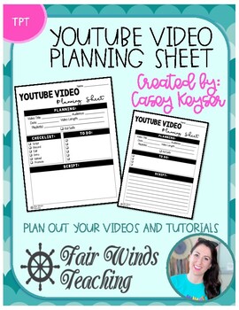 Preview of Youtube (Tutorial) Video Planning Sheet