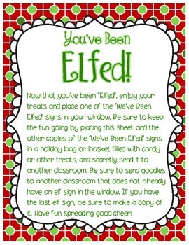 FREEBIE You've Been Elfed! by Inspired Owl's Corner | TPT