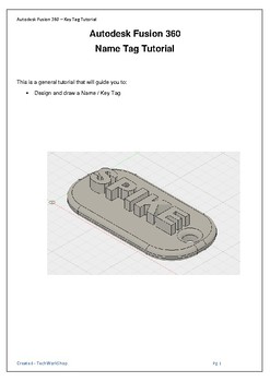 Preview of Yr 7 Technology - Design, Model and 3D print a key tag using Autodesk Fusion 360