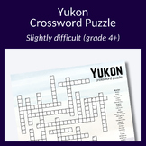 Yukon crossword puzzle for vocabulary, research activity o