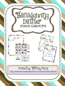 Preview of Yum, Yum, Dinner Time - Thanksgiving Food Group Activity