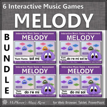 Preview of Solfege | Interactive Melody Games + Assessments {Yum Yums Bundle}