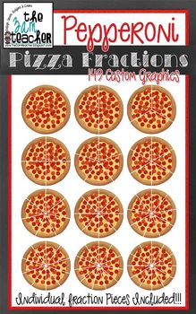 Preview of Yummy Pepperoni Pizza Fractions Clip Art Set - 149 Images!!