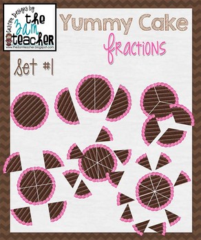 Preview of Yummy Round Cake Fractions: Digital Clipart
